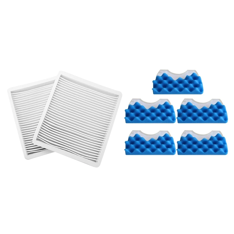 

2Pcs Dust Filter Hepa Filter For Samsung Sc4300 Sc4470 White Vc-B710W & 5 Set Sponge Filters For Samsung DJ97-01040C