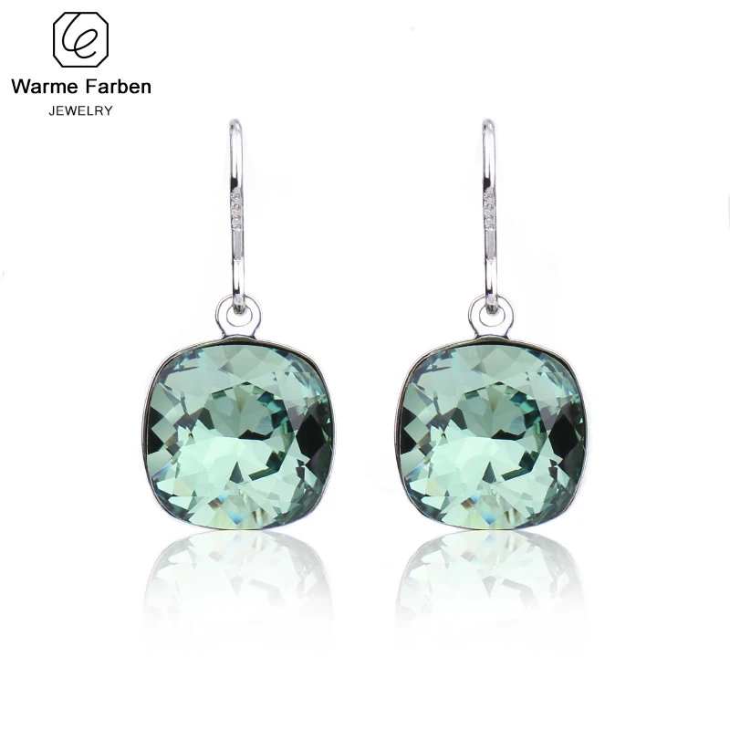 Серьги Warme Farben для женщин украшенные кристаллами Swarovski элегантные квадратные