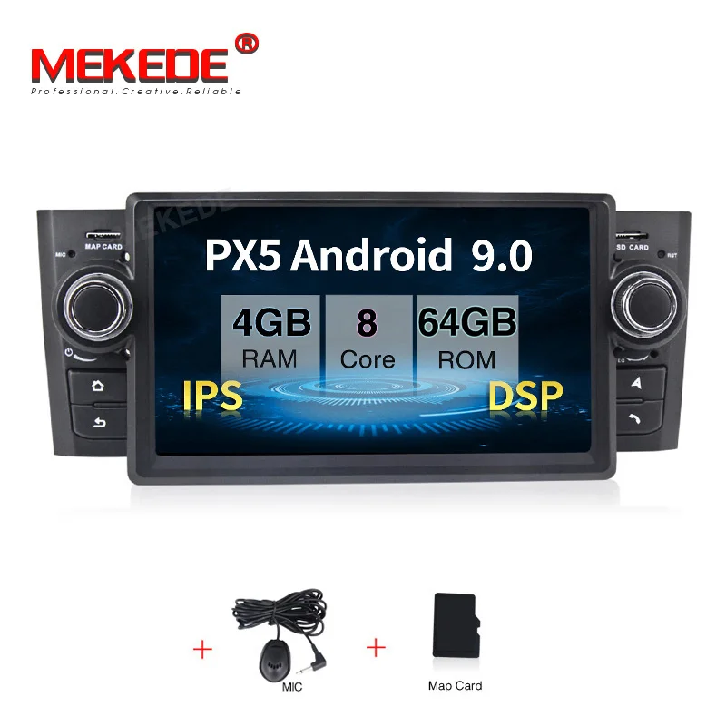 64G CAR DVD MEKEDE Android 9,0 четырехъядерный Автомобильный DVD Радио стерео плеер для Fiat/Grande/Punto/Linea 2007-2012 Мультимедиа gps Navi RDS Wifi FM - Цвет: 64G CAR DVD
