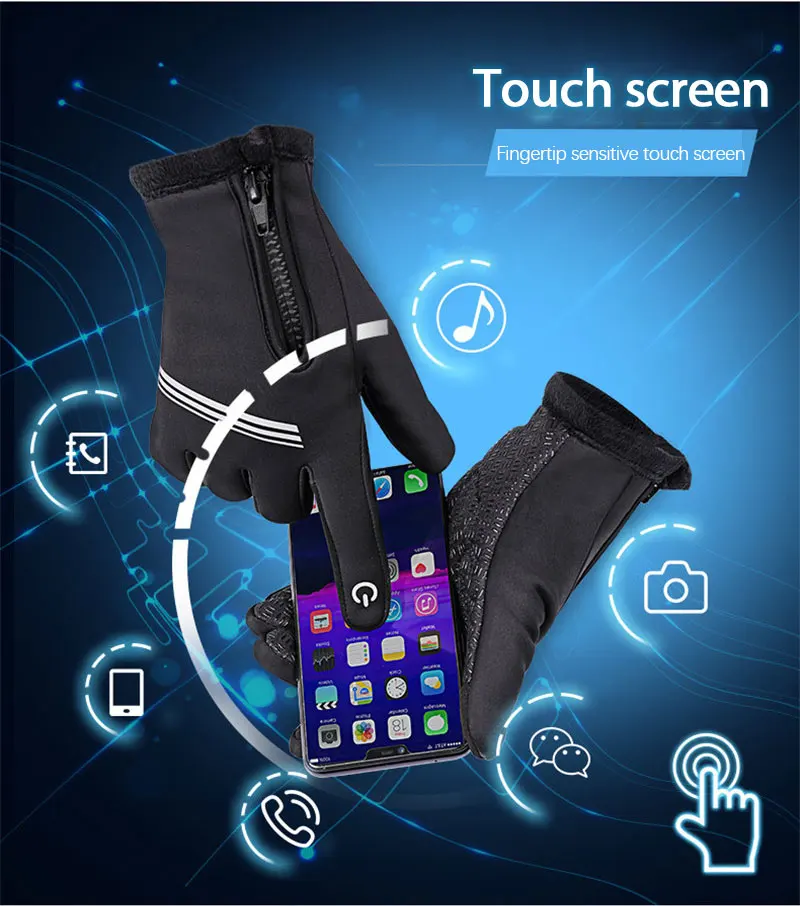 

Fashion Motorcycle Gloves Moto Gloves Winter Winter Water Resistant Touch Screen Non-slip Motorbike Riding Gloves Christmas Gift