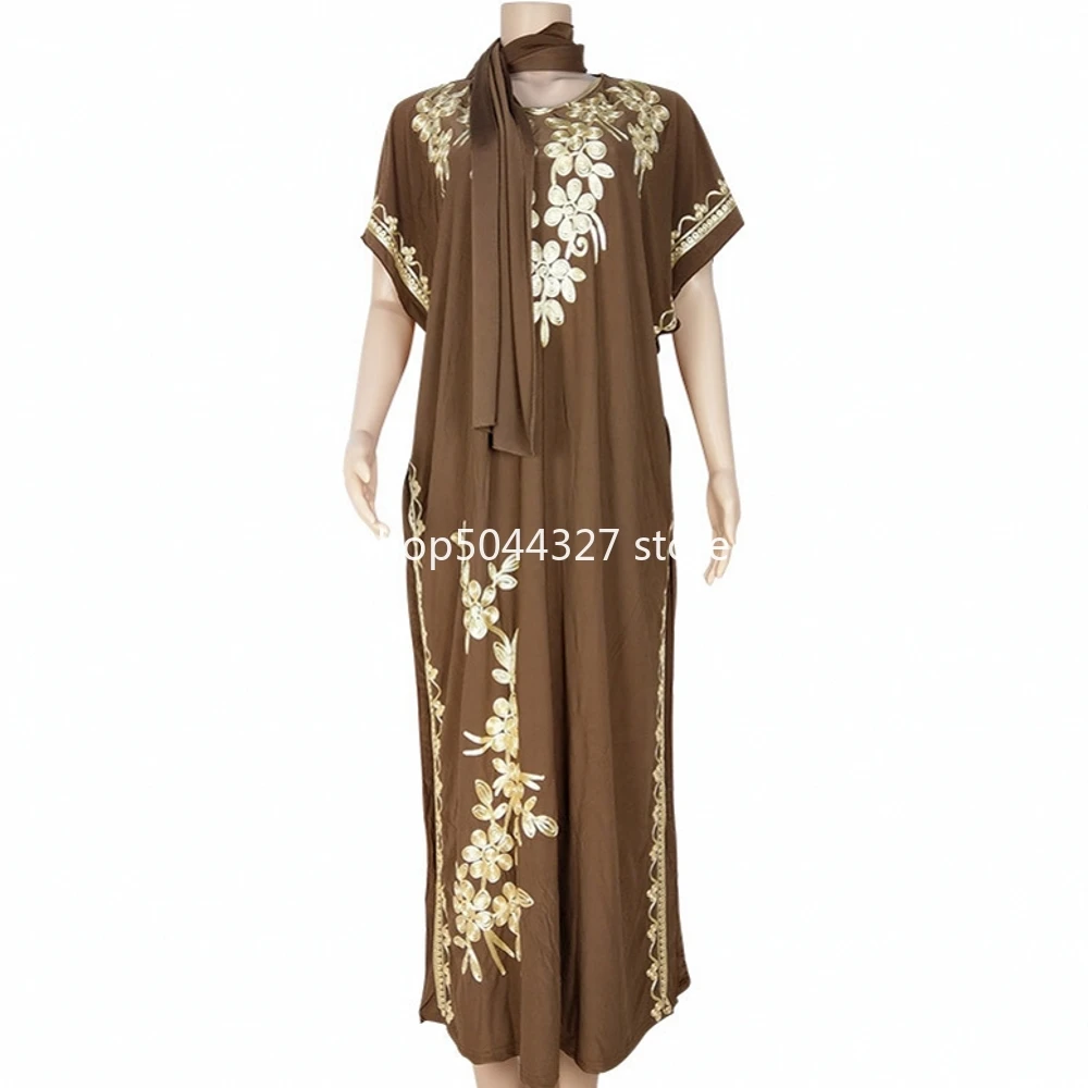 Дашики африканская одежда Bazin Broder Riche сексуальный короткий рукав халат вечернее