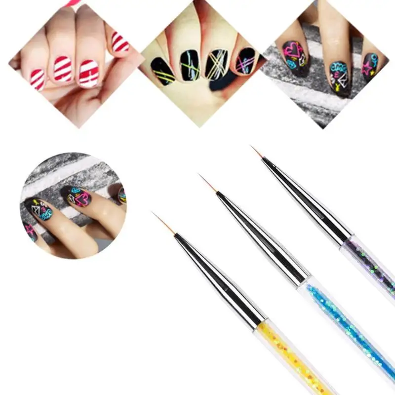 3 шт./компл. многоцветная ручка для дизайна ногтей Тыква стержень Кисть