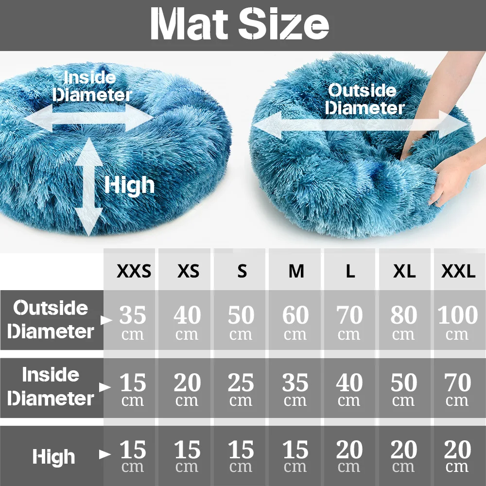 

New Super Soft Dog Mat Round Washable Long Plush Dog Kennel Cat House Velvet Mats Sofa For Dog Chihuahua Dog Basket Pet Bed