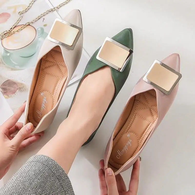 Женские мокасины на плоской подошве с острым носком|Обувь без каблука| |