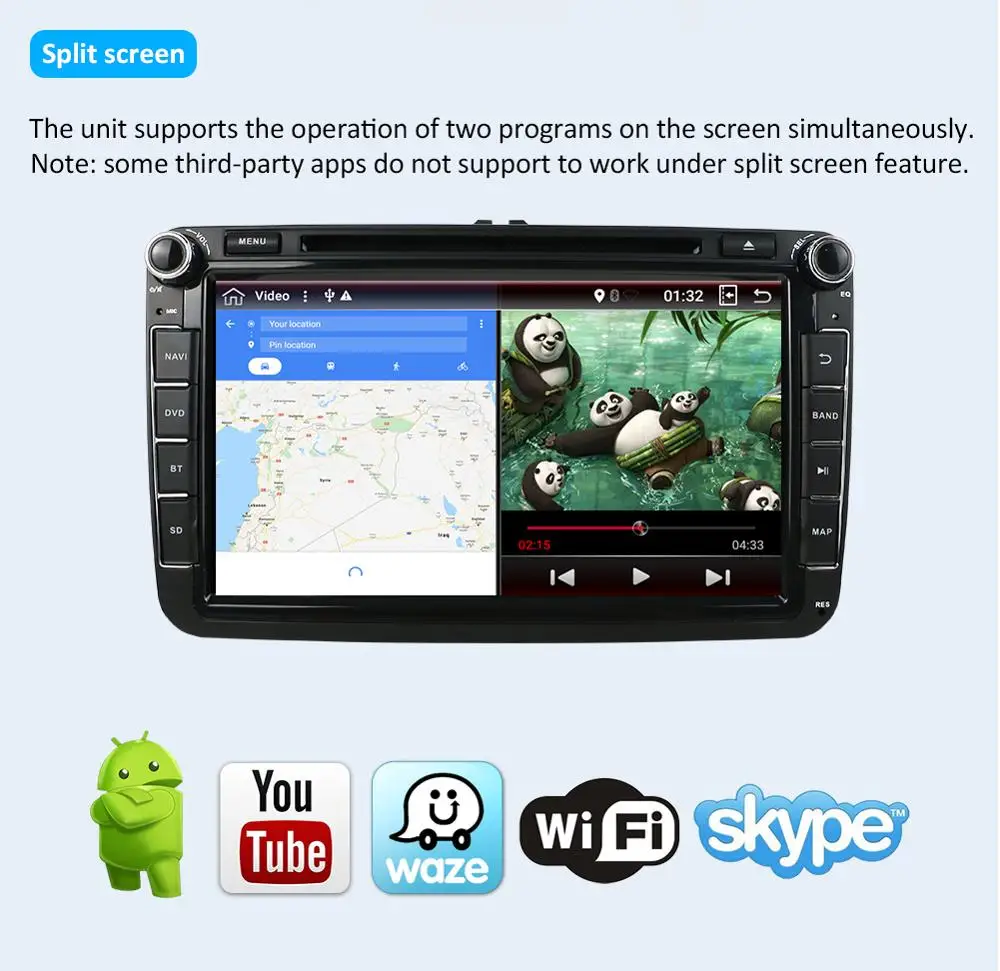 2 DIN Android 9,0 автомобильный DVD для Volkswagen GOLF MK5 MK6 PASSAT B6 POLO SKODA Fabia gps навигация Радио USB/SD PC Canbus карта 4+ 64G