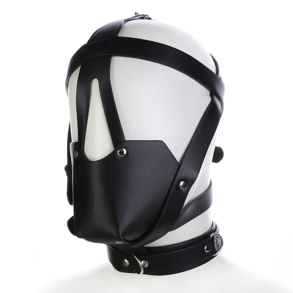 

LoveFun Mouth Cover Premium Deprivation Hood Strict Removable Muzzle Bondage Fetish Slave Hood Fantasy Face Toy
