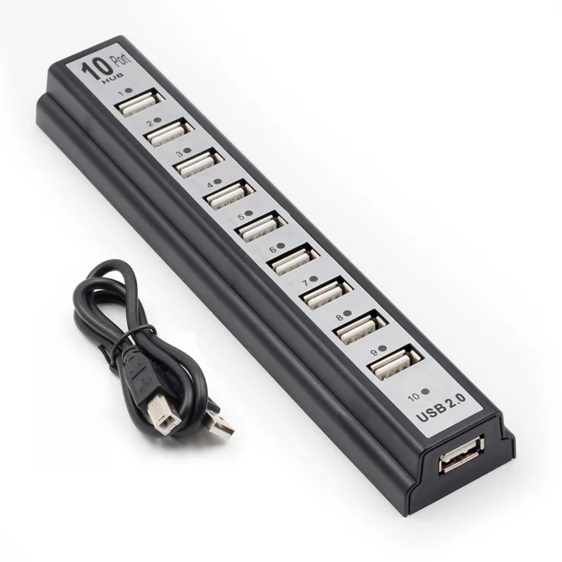 Usb 2 0 10 портов разделители высокоскоростной КОНЦЕНТРАТОР 480 Мбит/с с адаптером