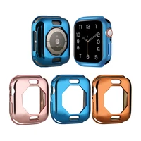 frame protector cover for apple watch series 6se 40mm soft tpu electroplated shiny color protective bumper case for iwatch