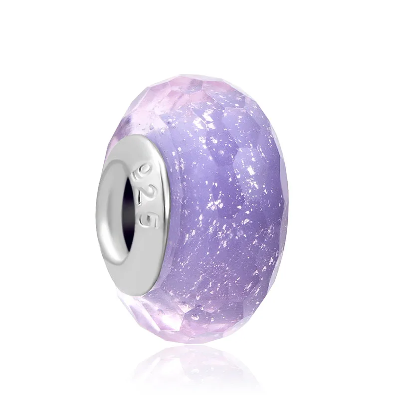 Бусина-Шарм Орхидея из муранского стекла серебро 925 пробы | Украшения и