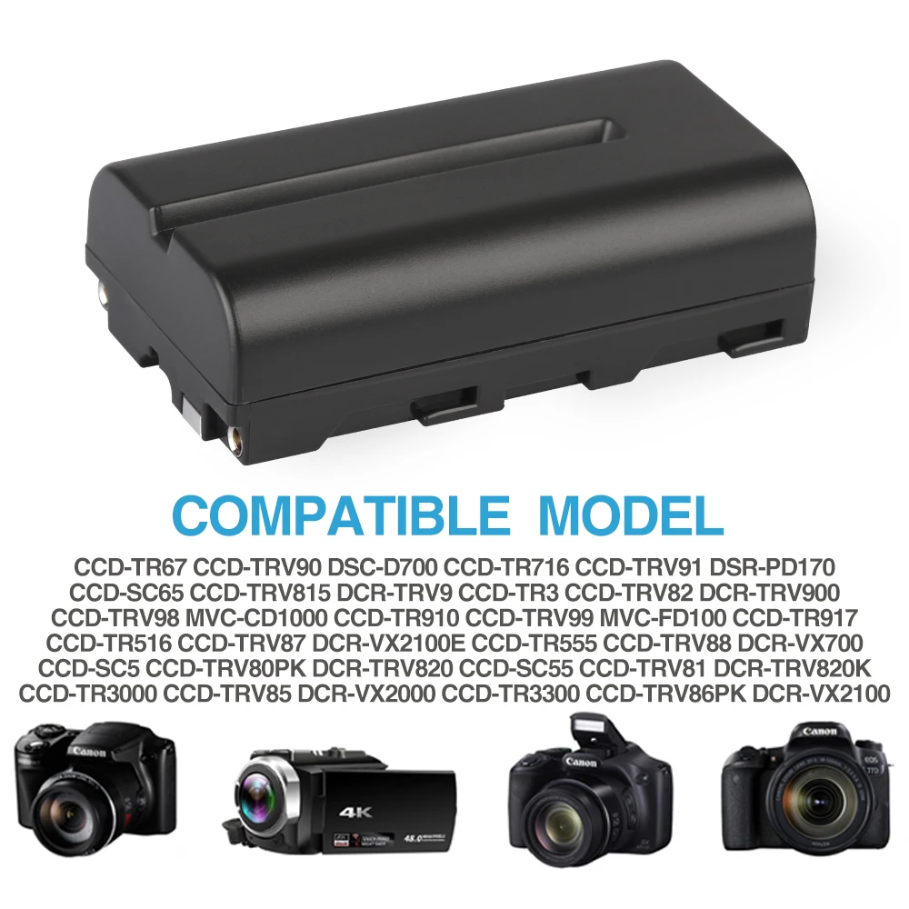 Аккумулятор для Sony CCD SC55 TR516 TR716 TR818 TR91 NP F970 F750 F770 F960 F550 F530 F330 F570 6600 мАч F570|Цифровые