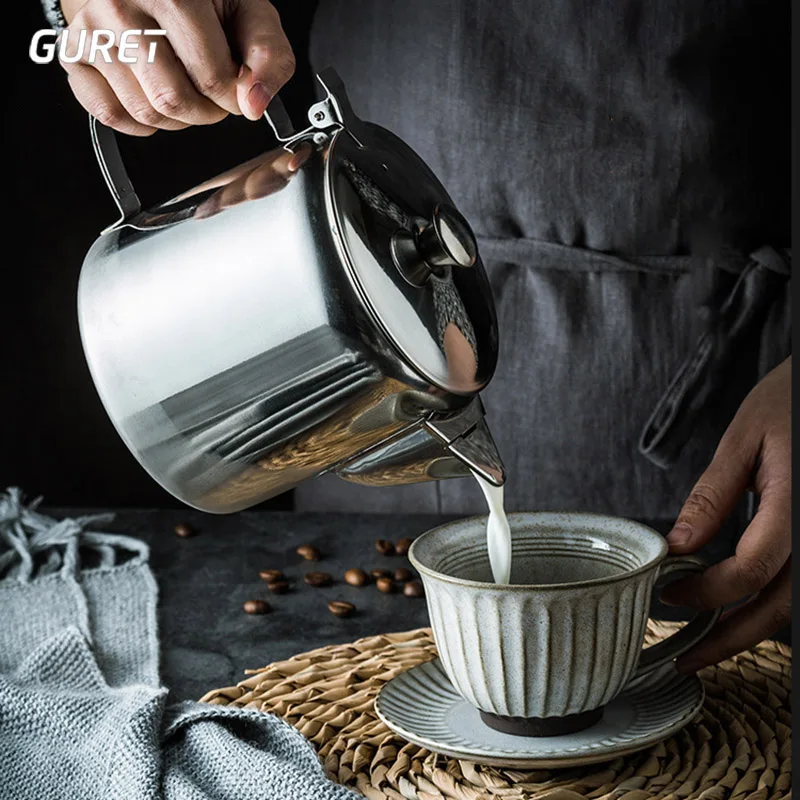 Портативный кофейник GURET из нержавеющей стали чайница кувшин для молока