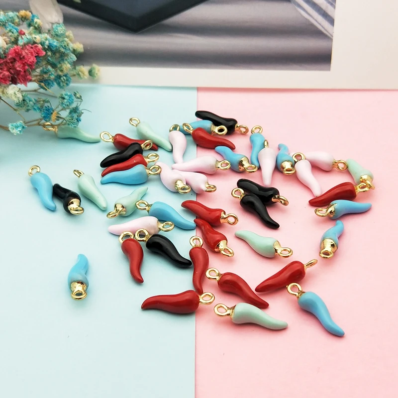 10 шт. 6*21 мм эмалированные подвески из сплава Чили с овощами подходят для