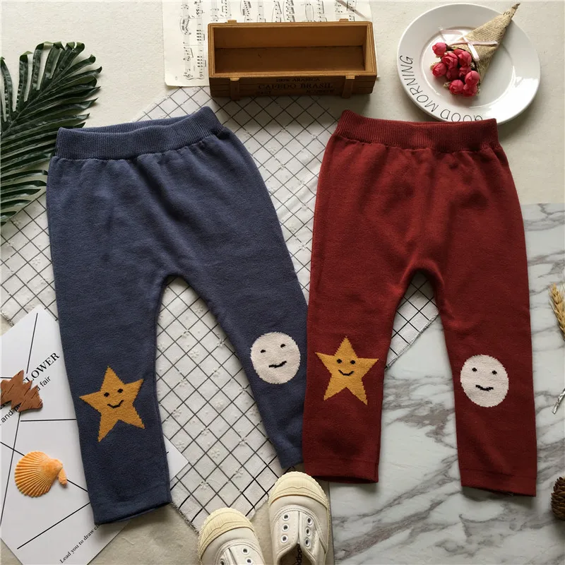 

Tonytaobaby Fall and Winter Clothes New Style Baby Leggings Pure Cotton Thin Knit Pants Woollen Trousers