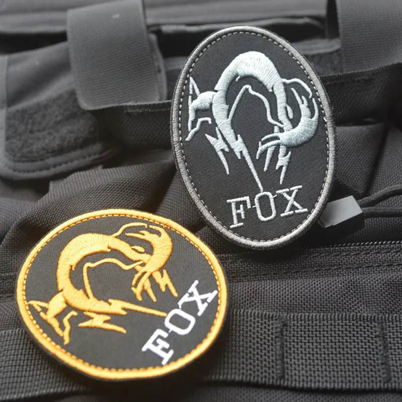 3D золото серебро вышивка патч оборудование МГС спецназ лиса Собака Вышивка