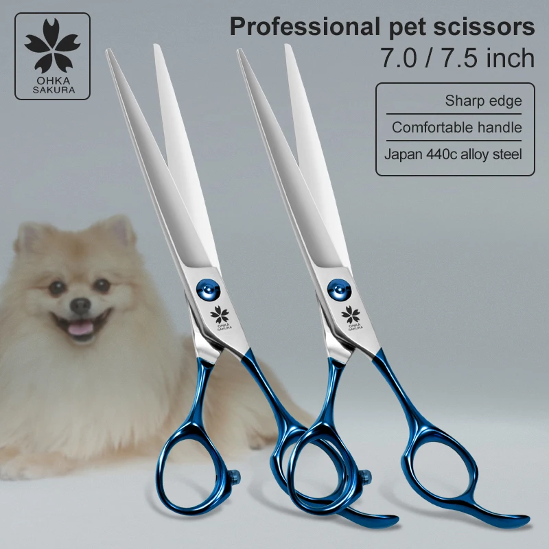 New design factory price Japanese Steel professional pet straight scissors grooming scissors