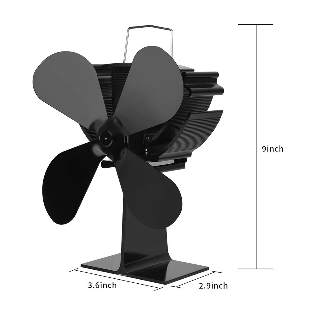 

New 4 Blade Heating Furnace Fan Fireplace Fan Heat Powered Wood Burner Eco Fan Quiet Home Efficient Heat Distribution Stove Fan