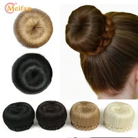 meifan straight chignons for women hair donut roller high temperature fiber synthetic clip in hair extensions hair bun