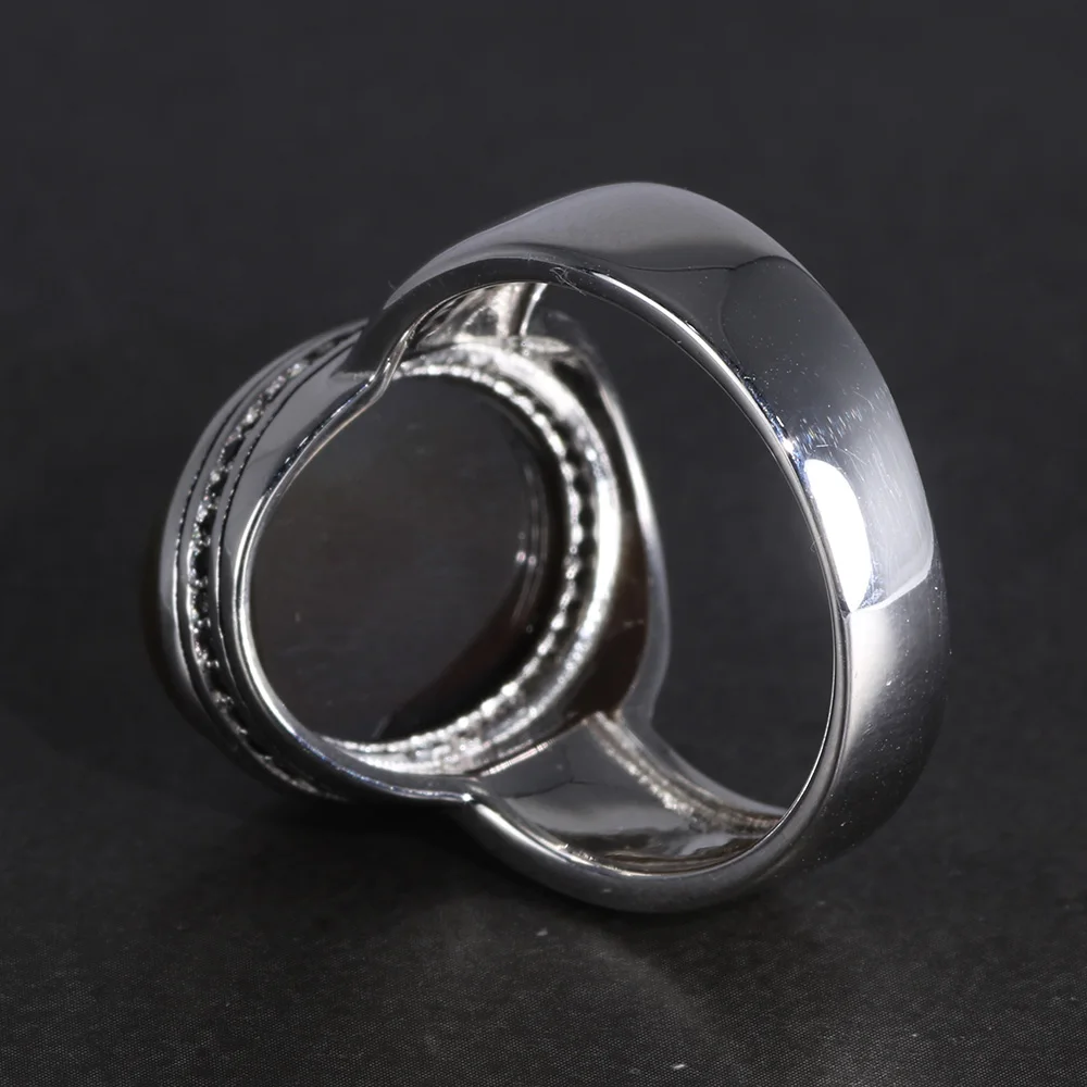 

Mens Rings Silver s925 Simple Rings Oval Shape Natural Agate Stone Original Color Turkish Finger Rings Man Turkey Jewelry