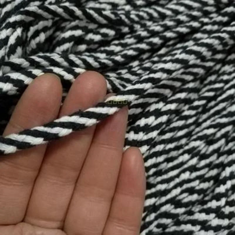 Хлопковый шнур 5 мм x 10 м спираль двухцветный декоративный хлопковый красный