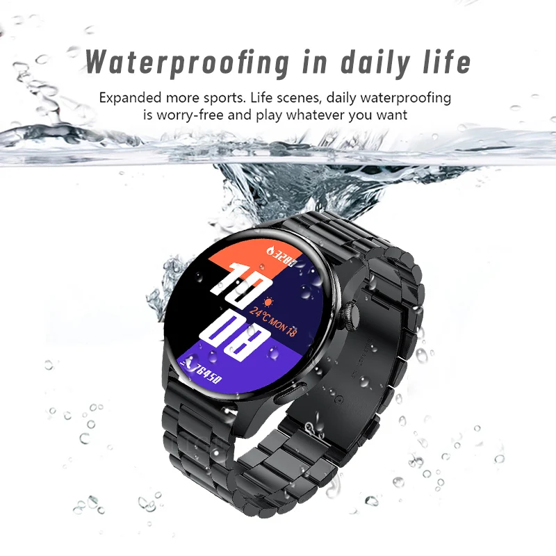 2021 LIGE New Full Circle Touch Screen Steel Band Luxury Bluetooth Call Men smart watch Waterproof Sport Activity fitness watch