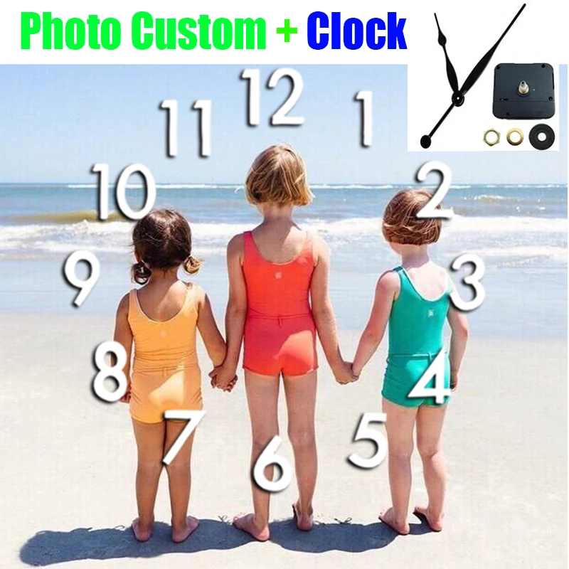 

"Photo custom+clock" Full Square/ Round Diamond Painting Cross Stitch Kit 5D Picture Embroidery Private Personal Customization