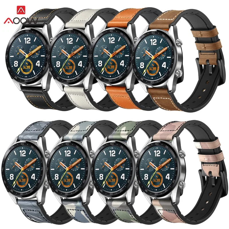 Ремешок из натуральной кожи для Huawei Watch GT 46 мм ремешок часов Honor Magic браслет с