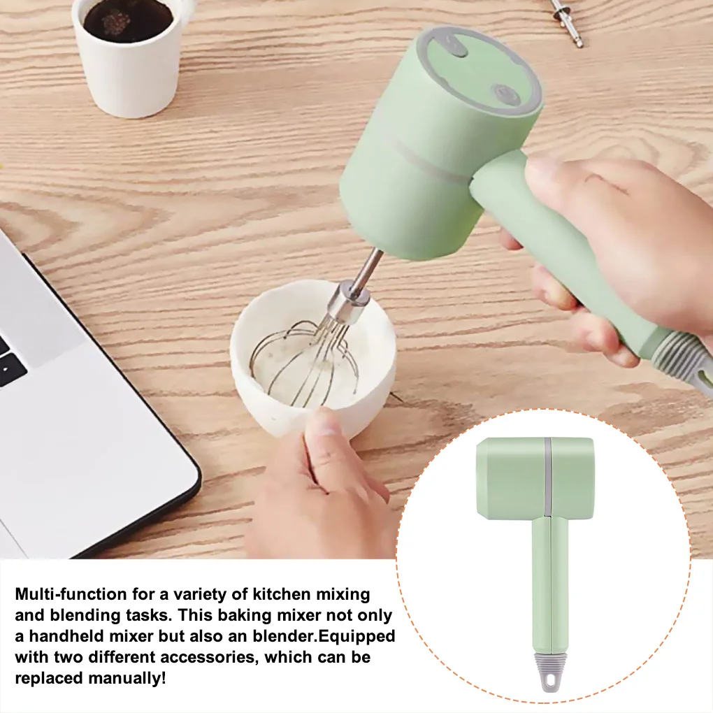 

Portable Handheld Wireless Egg Beater USB Rechargeable Multifunctional Egg Whisk Electric Kitchen Garlic Mincer Blender