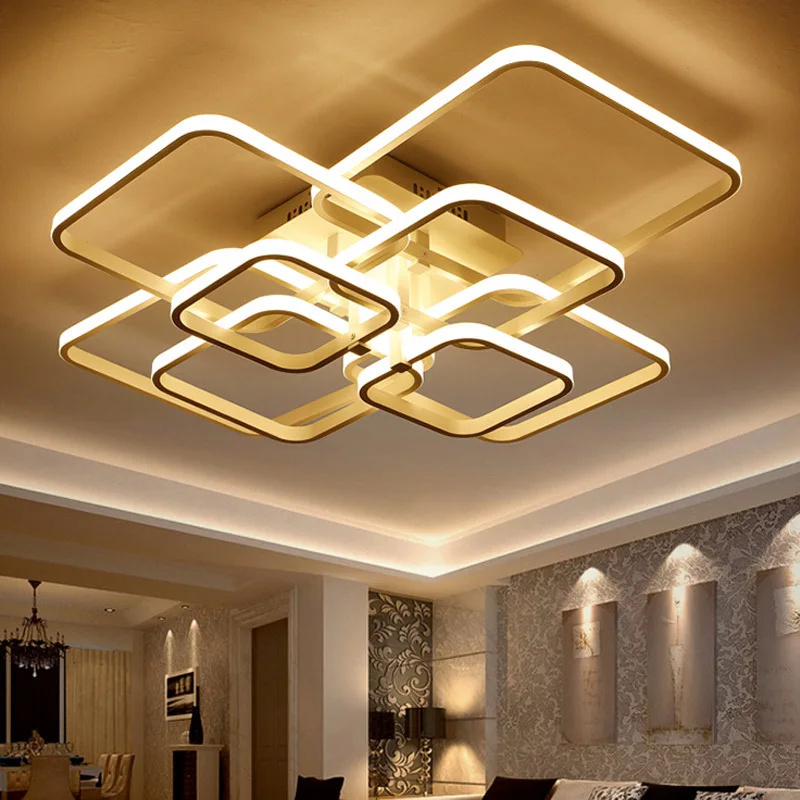 Candelabros de iluminación LED moderno para sala de estar con mando a distancia, lámparas de decoración para el hogar, restaurante, comedor, Lustre