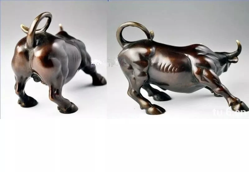 Big Wall Street Bronze Fierce Bull OX Statue /13 cm * / 5.12 inches | Дом и сад