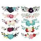 Термонаклейки с цветами для детской одежды, стираемые, аппликация на футболку А-уровня, 10 шт.