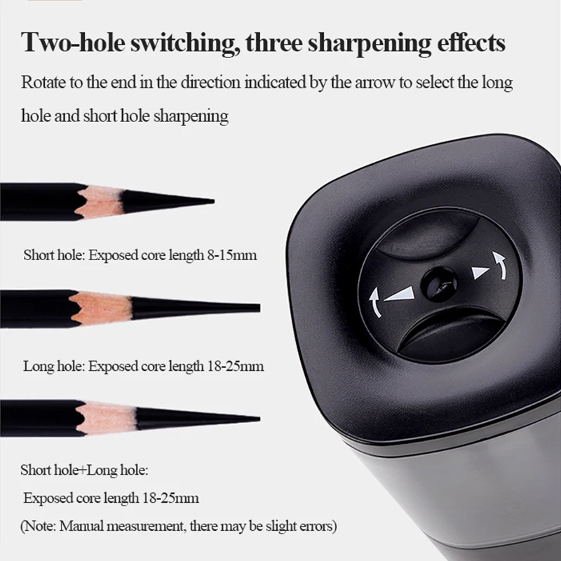 Tenwin Sketch/Charcoal/Pencils Electric Pencil Sharpener Plug-in Power Long/Short Hole Switch Automatic Pencil Sharpener 8039