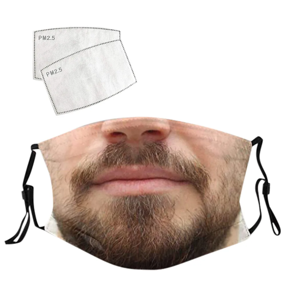 Забавная маска для взрослых и мужчин с фильтром лица принтом защитная рта