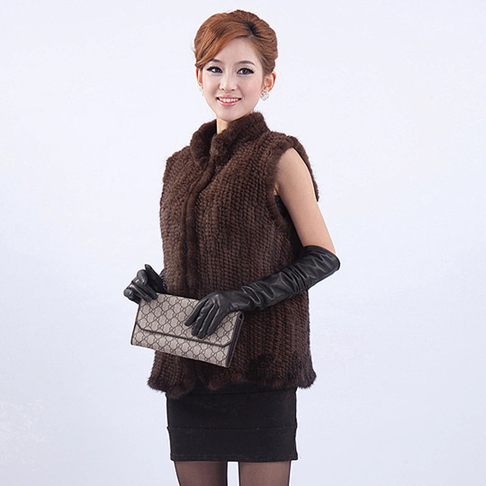 Новинка роскошный вязаный жилет из натурального меха норки женский 100%