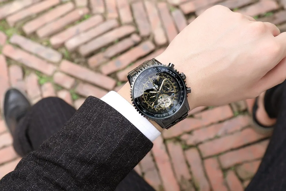 Tourbillon дизайн большой циферблат Автоматические военные часы мужские из нержавеющей стали механические часы известный роскошный бренд ORKINA