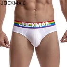 Трусы-брифы JOCKMAIL мужские, дышащие удобные трусы в радужную полоску, нижнее белье, шорты для геев