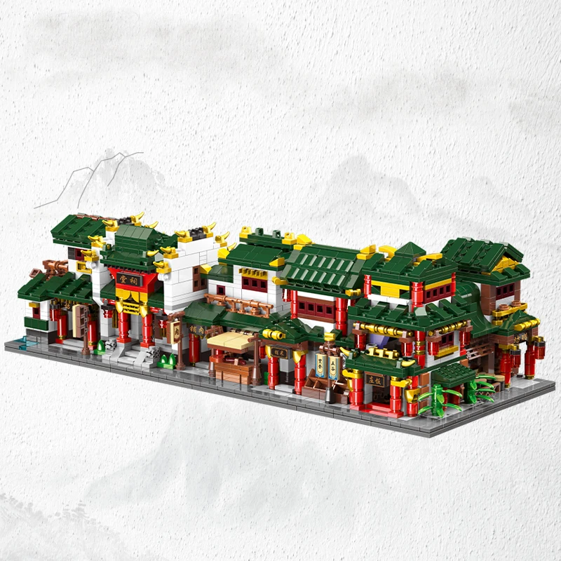 Xingbao блоки 01103 китайский город 6 в 1 древняя архитектура уличная пейзаж