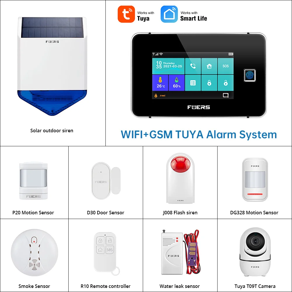 Охранная сигнализация Fuers G60 с датчиком движения Wi Fi GSM|Комплекты для
