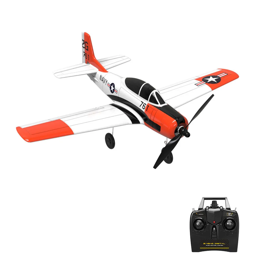 

Eachine Mini T-28 RC Airplane Trojan EPP 400mm Wingspan 2.4G 6-Axis Gyro Trainer Fixed Wing RTF One Key Return for Beginner