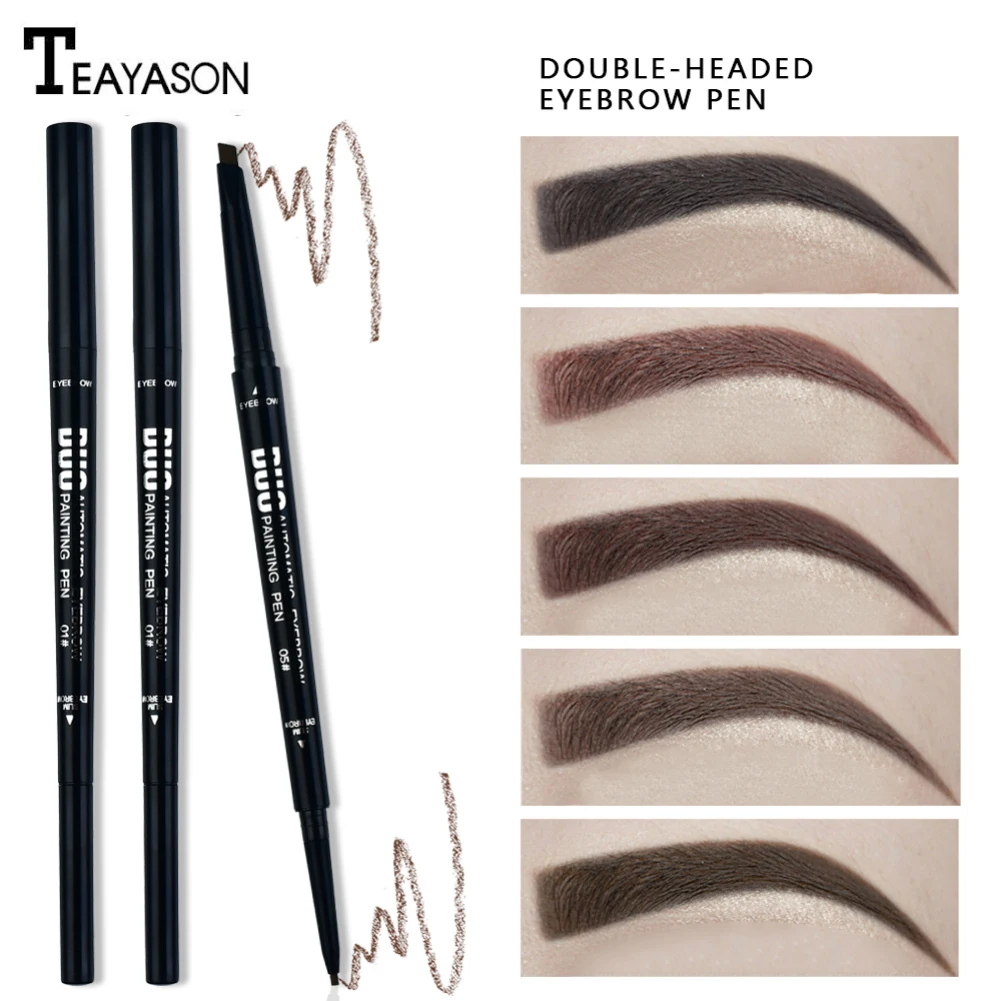 1 шт. натуральный двойной карандаш для бровей супертонкий водостойкий черный