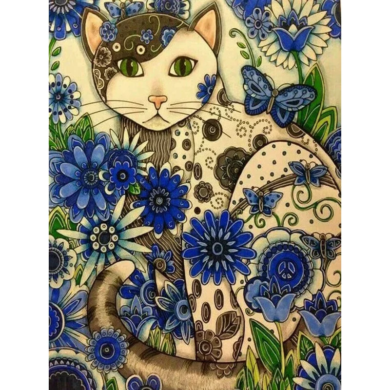 

Diamond embroidery 5D DIY diamond painting kitten flower diamond painting cross stitch rhinestone mosaic