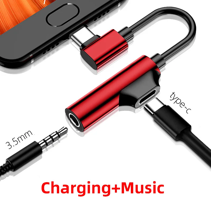 USB Type C To 3.5mm Aux Audio Adapter Usb Extension Cable with Light Interface 1 2 for Smart Phone | Мобильные телефоны и