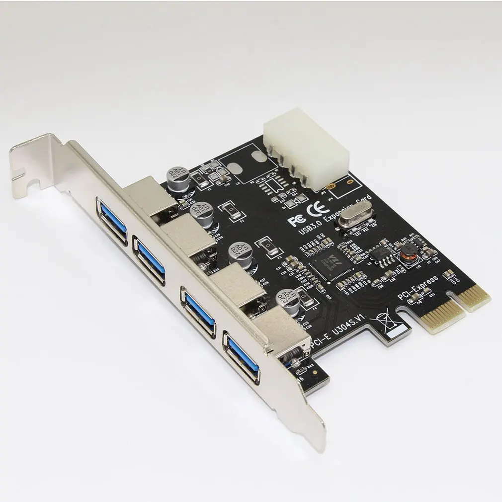 1 шт. настольный компьютер Usb3.0 плата расширения четыре порта Pci-E к Usb3.0 карта расширения адаптер Usb3.0Hub