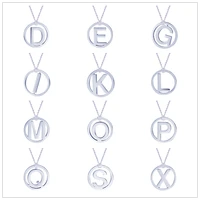alphabet decoration on the neck stainless steel necklaces for women men hollow out round letter chain choker fashion couple gift