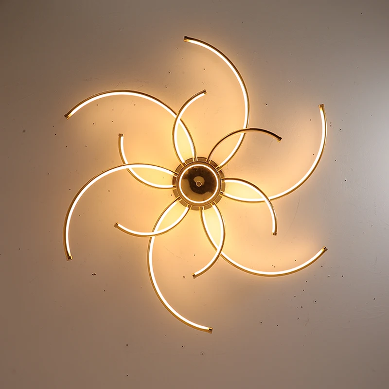 Хромированные/позолоченные современные светодиодные потолочные лампы для