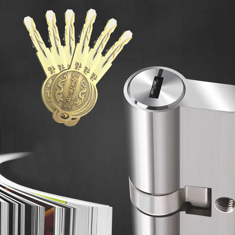 65 мм-110 мм дверной цилиндрический замок с 8 ключами Противоугонный C Класс медный