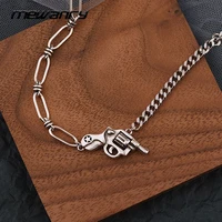 mewanry 925 steamp sweater necklace trend vintage punk rock party creative design pistol pendant jewelry birthday gifts