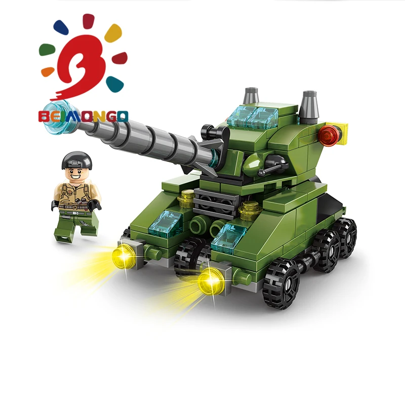 Бесплатная доставка! Строительные блоки BEIMONGO Mini Land Force 138 шт. мини 6 в 1 умные