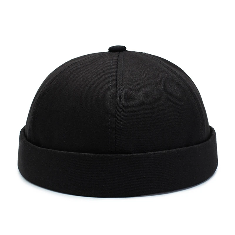 

Vintage Dome Hat Mens Warm Velvet Beanies For Men Retro Crimping Brimless Skull Caps Autumn Casual Hip Hop Cap