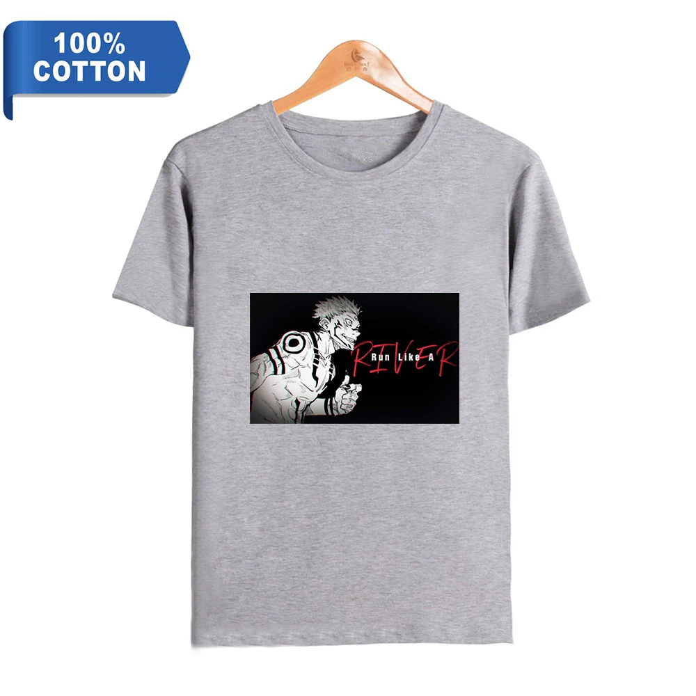 

Jujutsu Kaisen 100% Cotton T-shirt Men Summer Short Sleeve Anime T shirt Hot Sale Casual Streetwear Tops