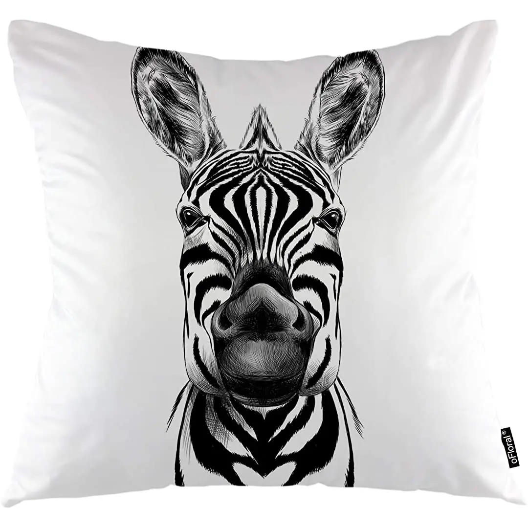 Декоративные Квадратные наволочки для подушки с принтом зебры | Дом и сад